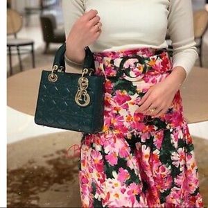 ZARA MIDI FLORAL PRINTED SKIRT WITH BELT A-LINE SZ MD